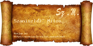 Szaniszló Milos névjegykártya
